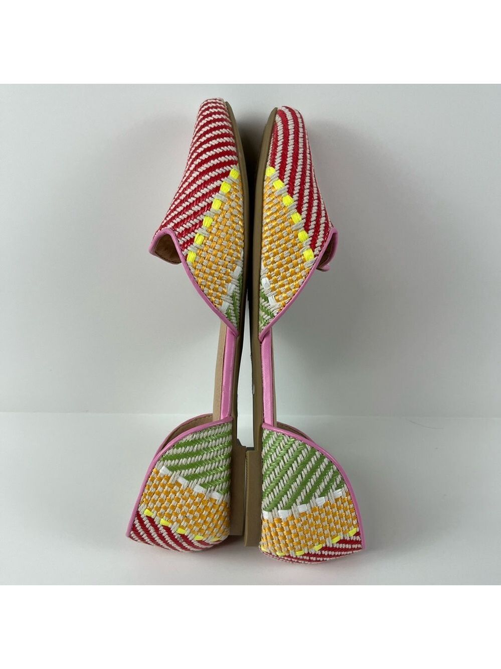 C Est 1946 Colorful Woven Multi Color Pointed Toe Flats size 10 New without Box - Picture 4 of 13